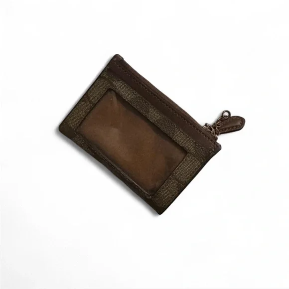 Coach Signature Brown Card Case - Picture 2 of 3